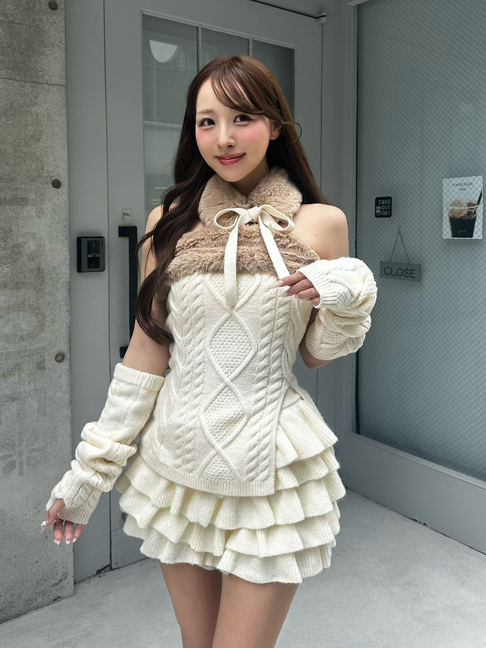 モデル：156cm（着用サイズ：FREE　着用カラー：WHT）