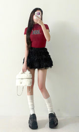 モデル：155cm（着用サイズ：FREE　着用カラー：RED）