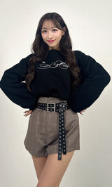 モデル：156cm（着用サイズ：FREE　着用カラー：BLK）