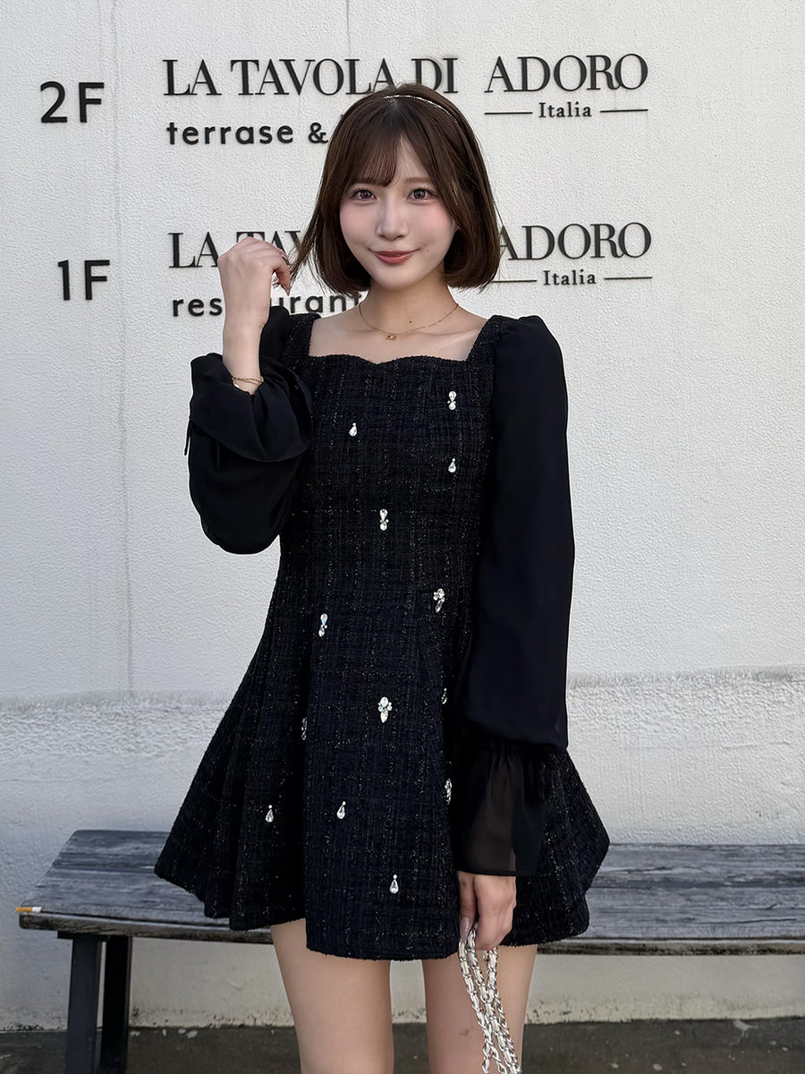 モデル：162cm（着用サイズ：FREE　着用カラー：BLK）