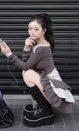 モデル：158cm（着用サイズ：FREE　着用カラー：C-GRY）