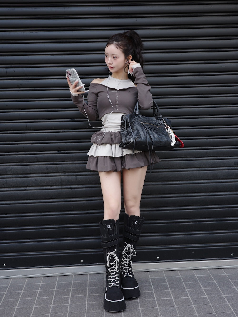 モデル：158cm（着用サイズ：FREE　着用カラー：C-GRY）