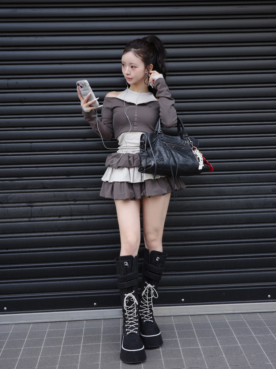 モデル：158cm（着用サイズ：FREE　着用カラー：C-GRY）