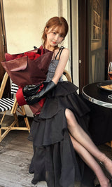 モデル：161cm（着用サイズ：FREE　着用カラー：BLK）