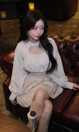 モデル：158cm（着用サイズ：FREE　着用カラー：IVO）