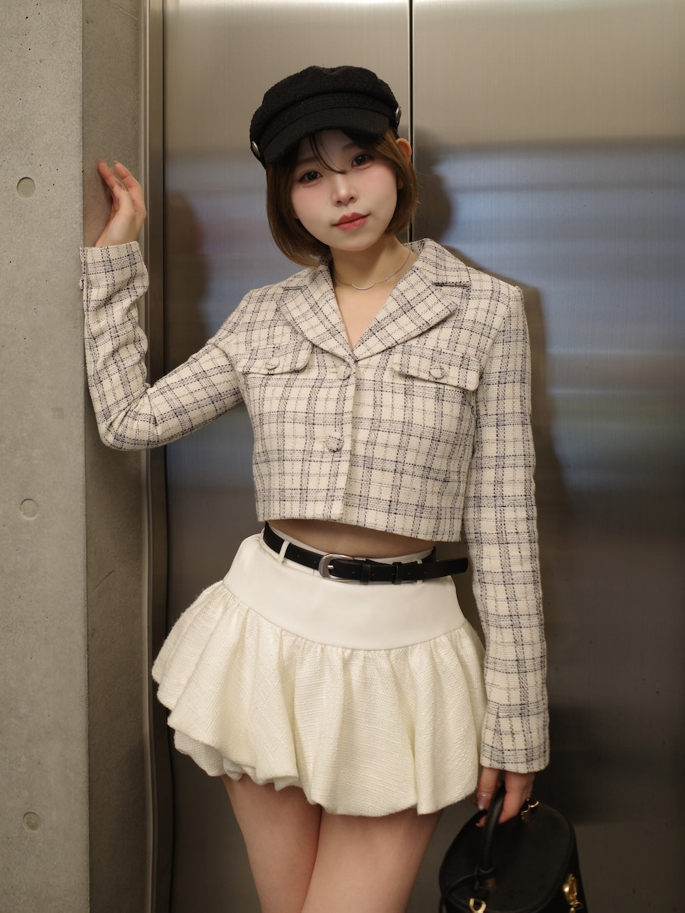 モデル：164cm（着用サイズ：FL　着用カラー：WHT）