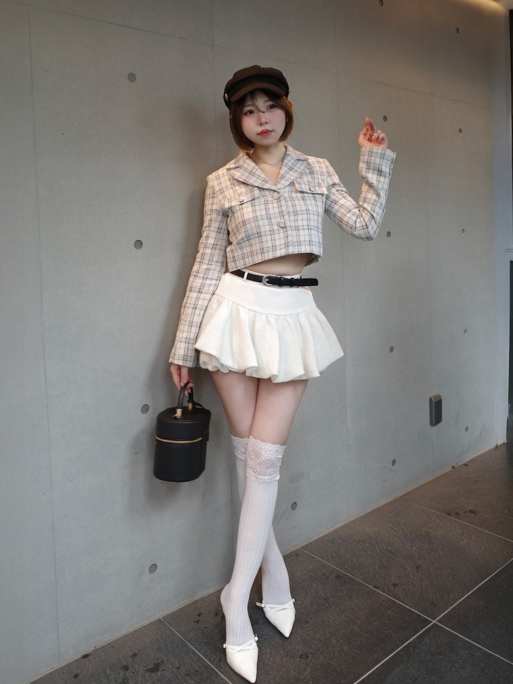 モデル：164cm（着用サイズ：FL　着用カラー：WHT）