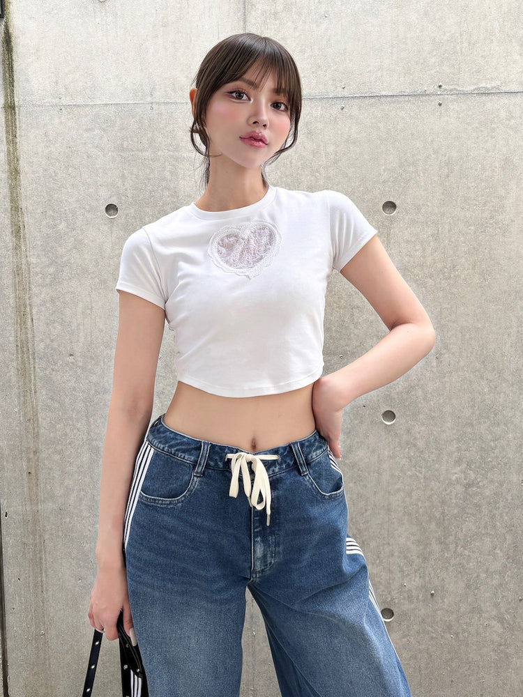ハートレースコンパクトTシャツ – Darich (ダーリッチ)