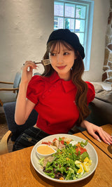 モデル：161cm（着用サイズ：FREE　着用カラー：RED）