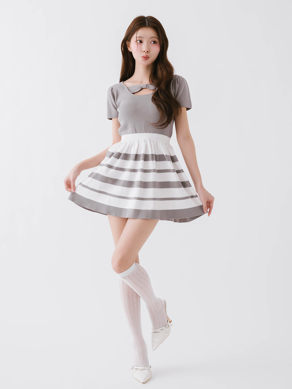 モデル：164cm（着用サイズ：FREE　着用カラー：GRY）