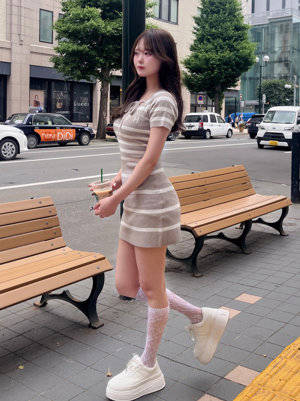 モデル：161cm（着用サイズ：FREE　着用カラー：GRY）