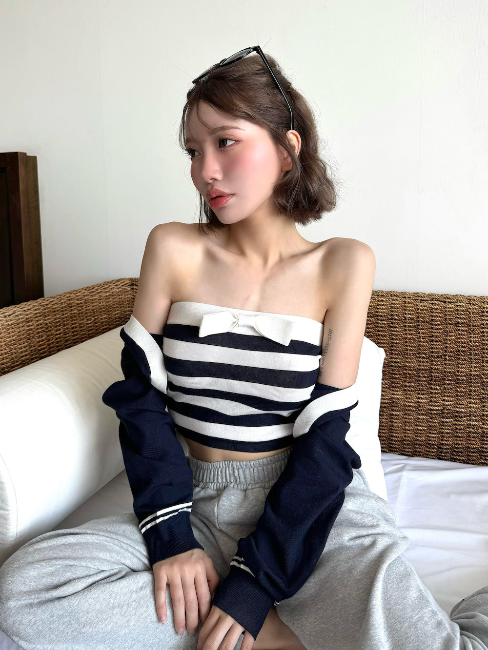 モデル：155cm（着用サイズ：FREE　着用カラー：NVY）