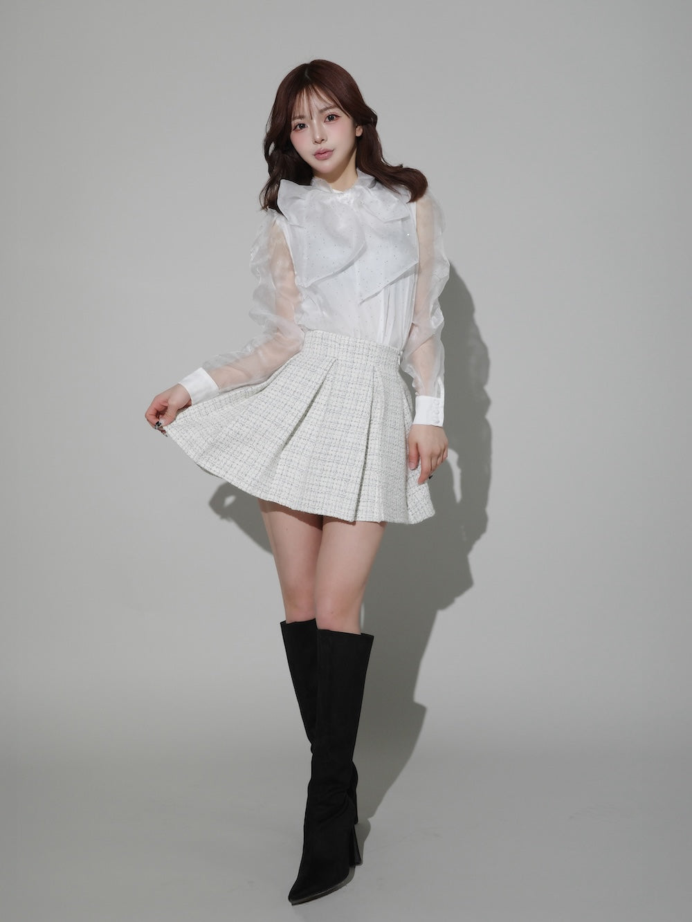 モデル：158cm（着用サイズ：FREE　着用カラー：WHT）