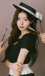 モデル：164cm（着用サイズ：FREE　着用カラー：BLK）