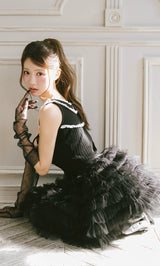 モデル：164cm（着用サイズ：FREE　着用カラー：BLK）
