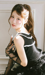 モデル：164cm（着用サイズ：FREE　着用カラー：BLK）
