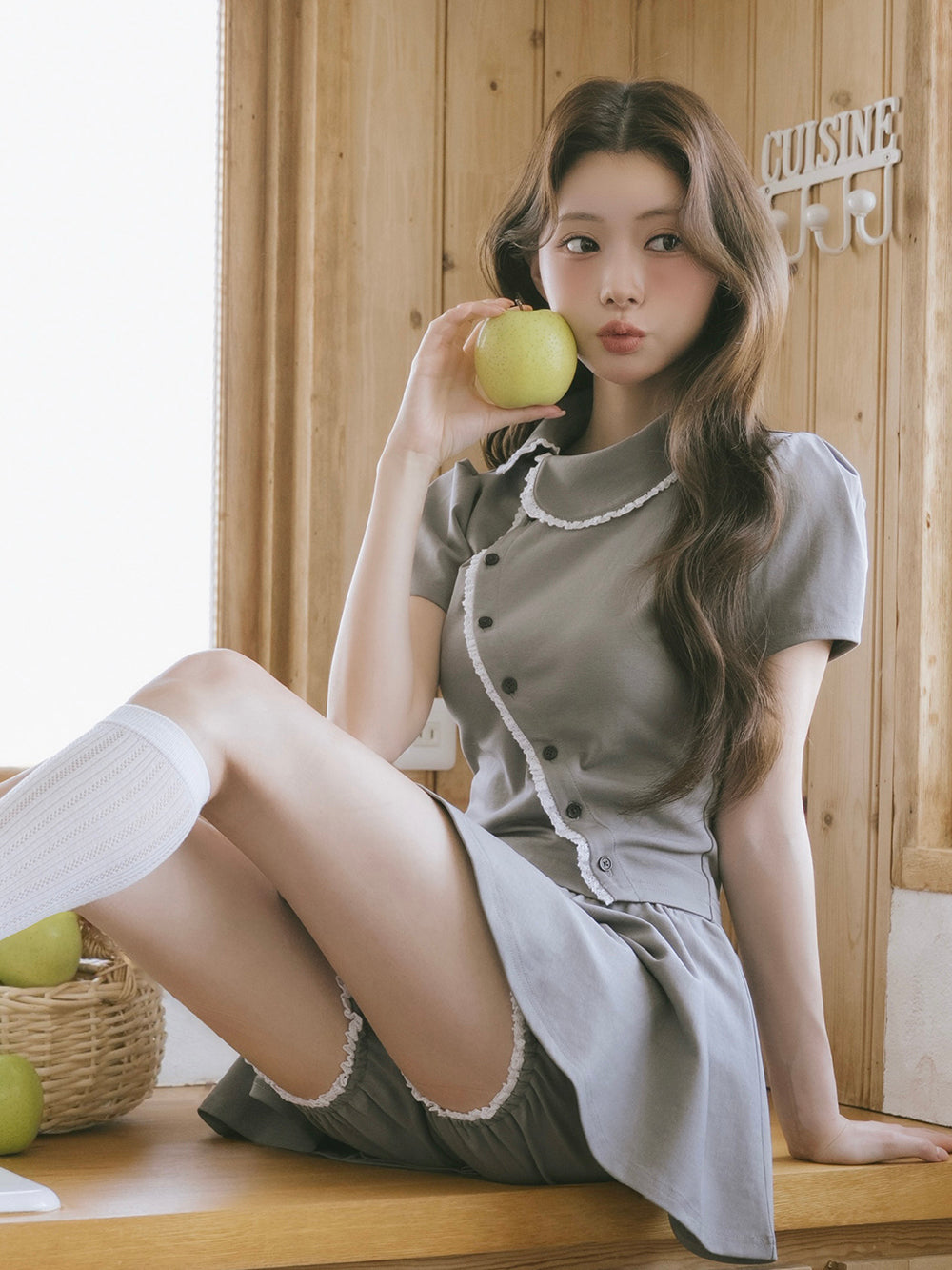 モデル：164cm（着用サイズ：FREE　着用カラー：GRY）