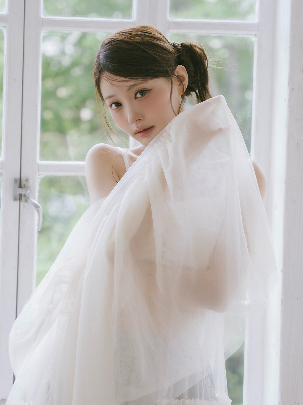 チュールスリットキャミトップス