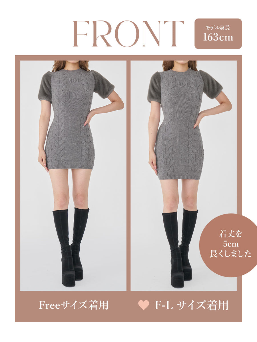 モデル：163cm（着用サイズ：FREE/F-L　着用カラー：GRY）