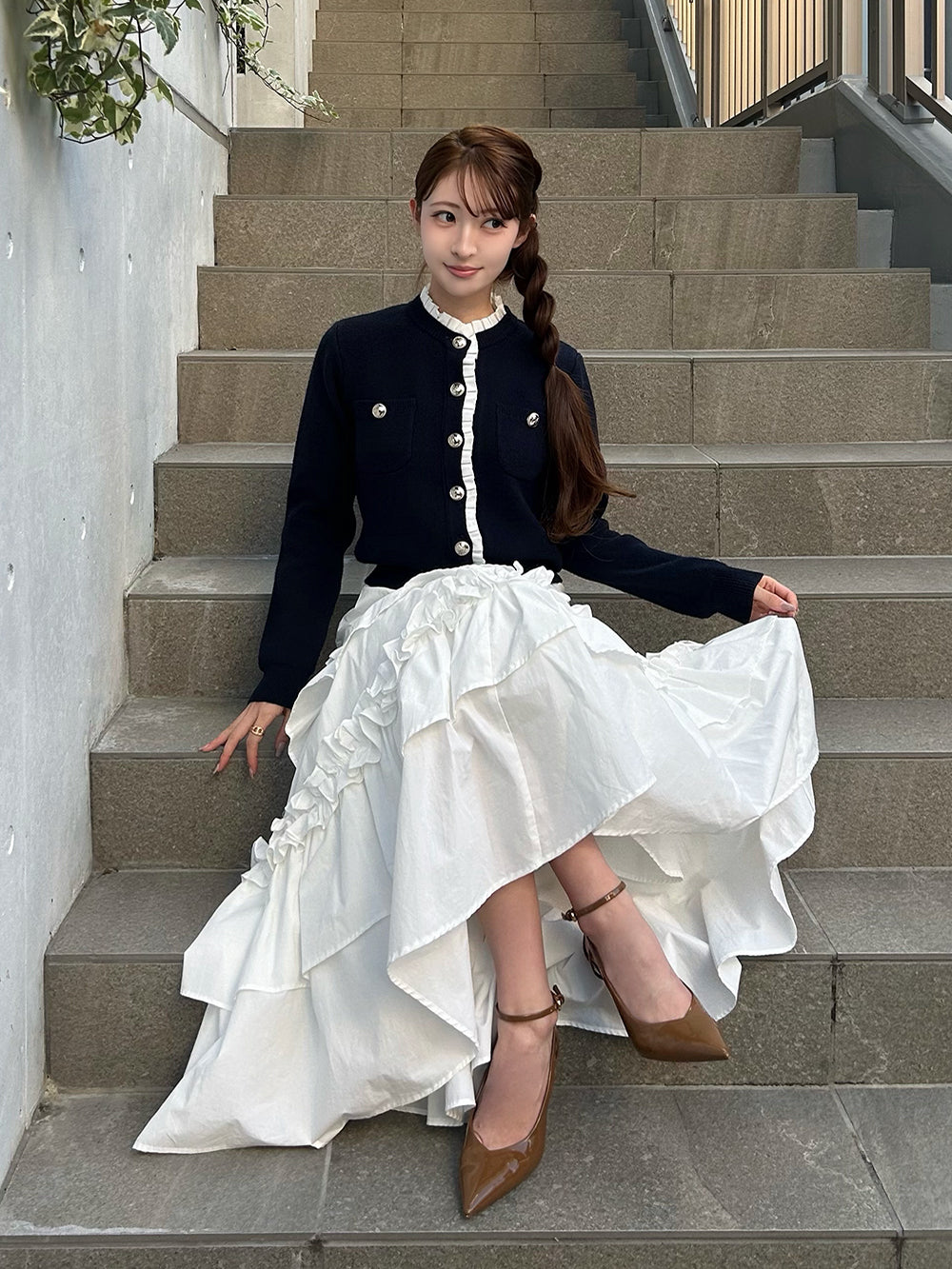 モデル：161cm（着用サイズ：FREE　着用カラー：NVY）