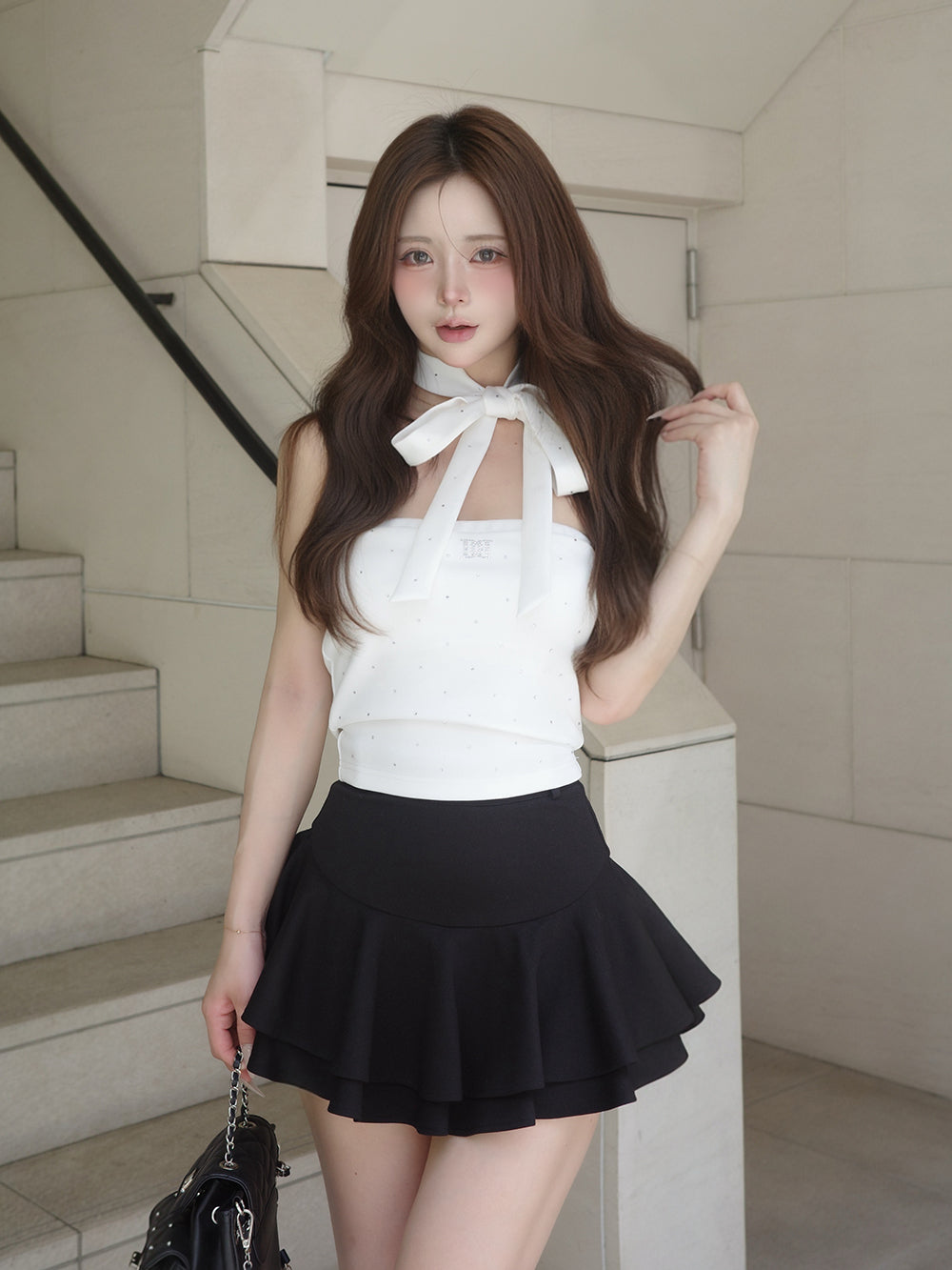 モデル：158cm（着用サイズ：FREE　着用カラー：WHT）