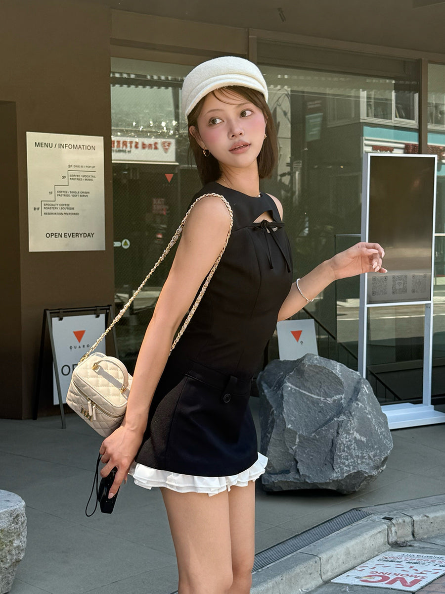 モデル：163cm（着用サイズ：FREE　着用カラー：BLK）