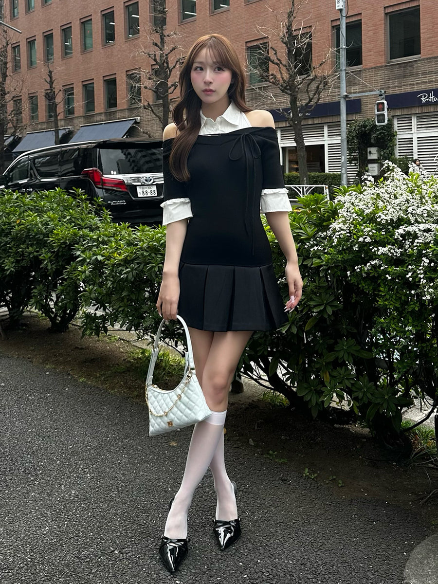 モデル：156cm（着用サイズ：FREE　着用カラー：BLK）