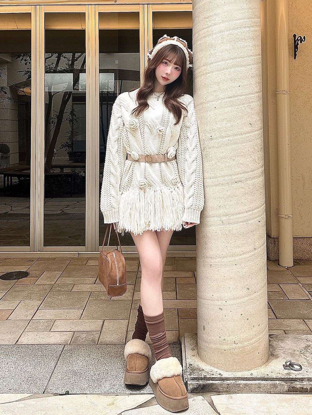 モデル：160cm（着用サイズ：FREE　着用カラー：WHT）