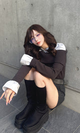 モデル：158cm（着用サイズ：FREE　着用カラー：C-GRY）