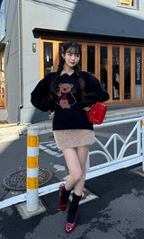 モデル：163cm（着用サイズ：FREE　着用カラー：BLK）