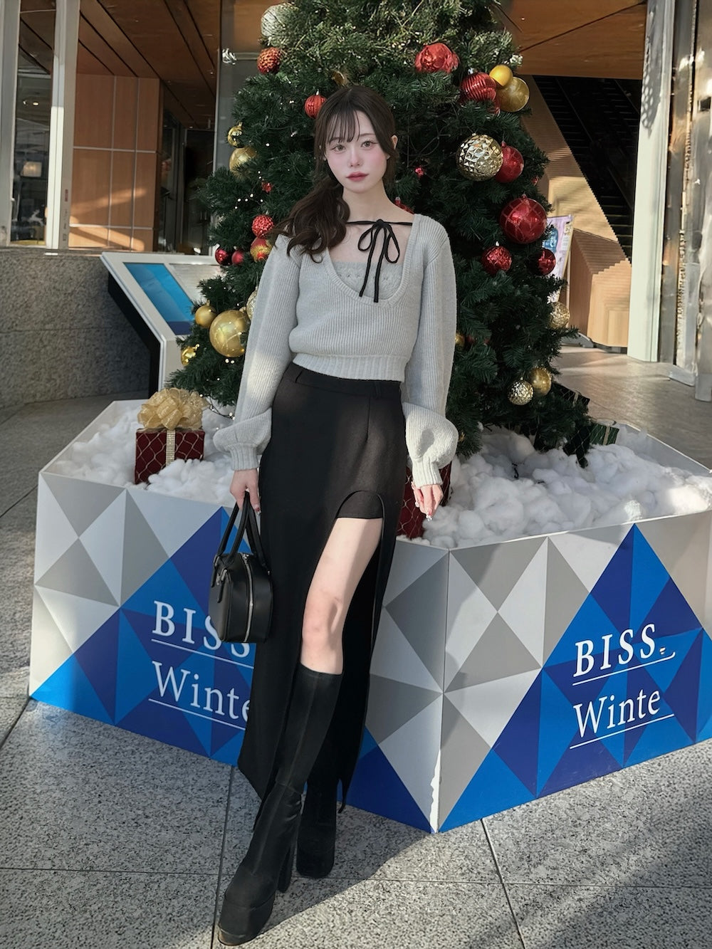 モデル：161cm（着用サイズ：S　着用カラー：BLK）