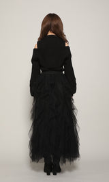 モデル：158cm（着用サイズ：FREE　着用カラー：BLK）