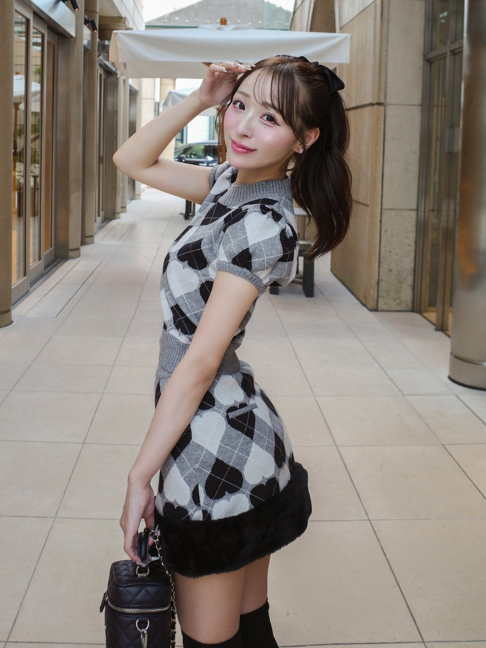 モデル：156cm（着用サイズ：FREE　着用カラー：GRY）