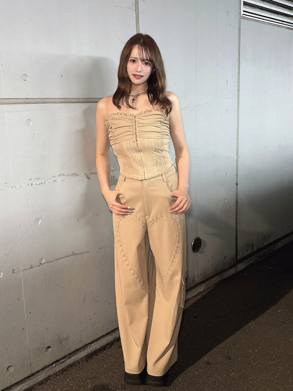 モデル：163cm（着用サイズ：M　着用カラー：BEG）