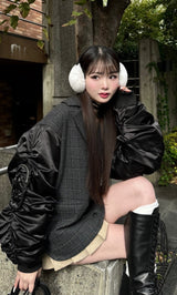 モデル：163cm（着用サイズ：FREE　着用カラー：BLK）
