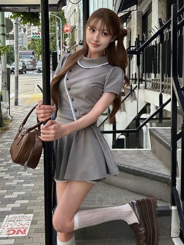 モデル：161cm（着用サイズ：FREE　着用カラー：GRY）