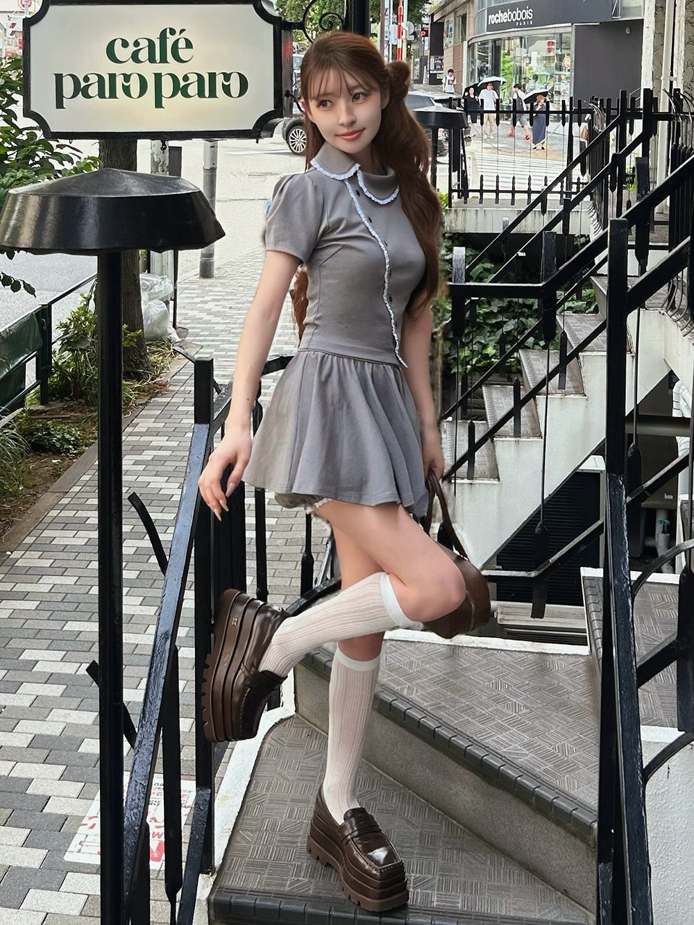 モデル：161cm（着用サイズ：FREE　着用カラー：GRY）