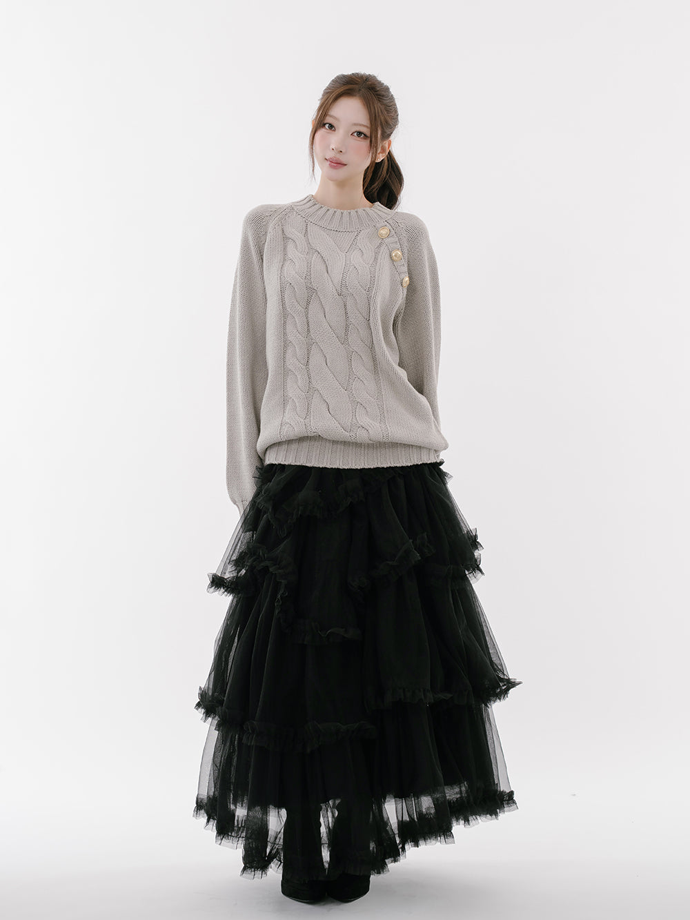モデル：165cm（着用サイズ：FREE　着用カラー：GRY）