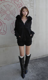 モデル：163cm（着用サイズ：FREE　着用カラー：BLK）