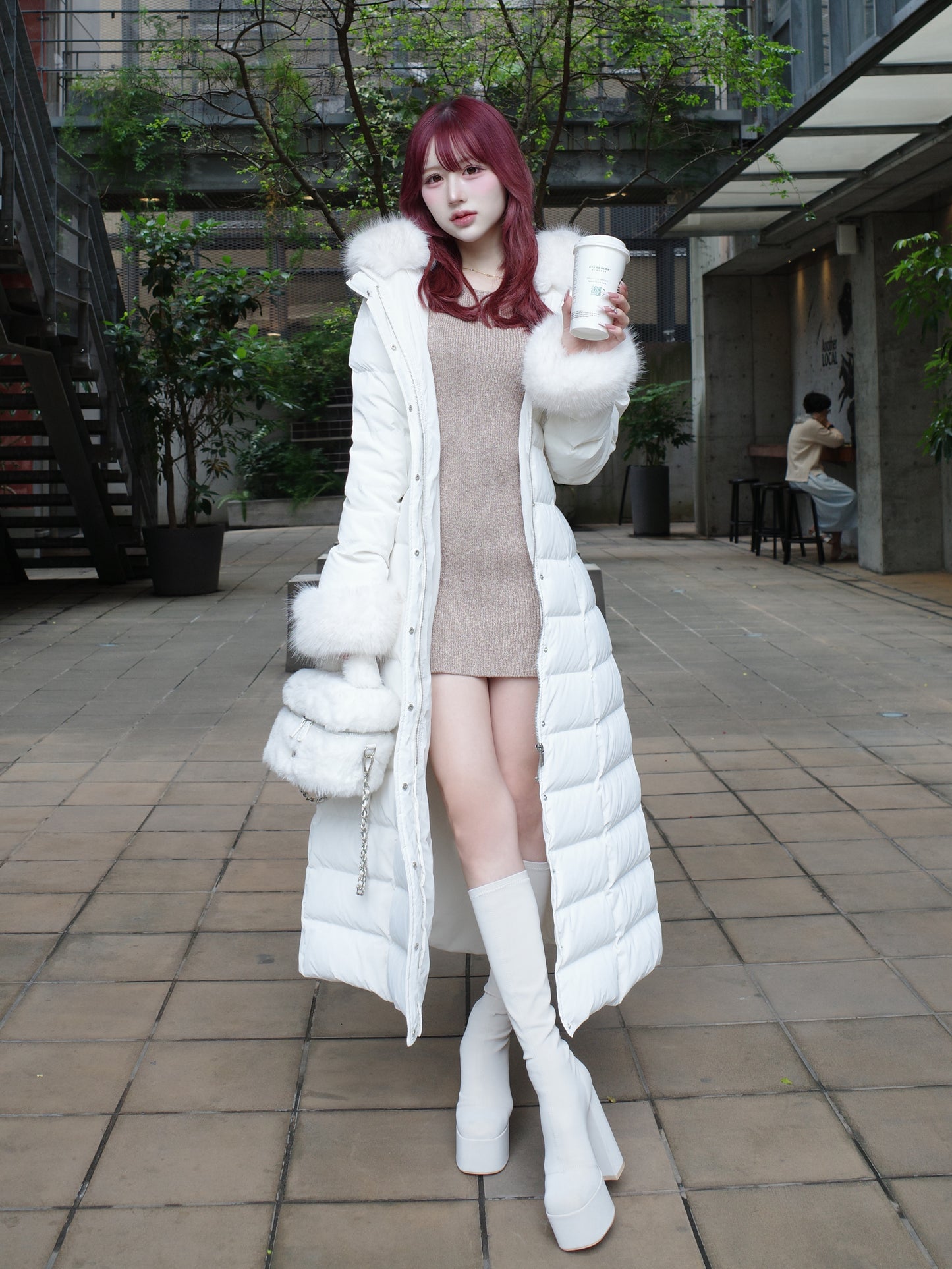 モデル：165cm（着用サイズ：S　着用カラー：WHT）
