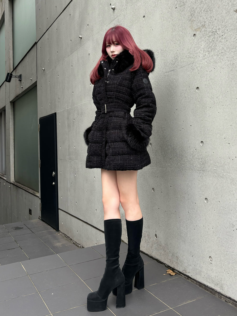 モデル：165cm（着用サイズ：S　着用カラー：BLK）