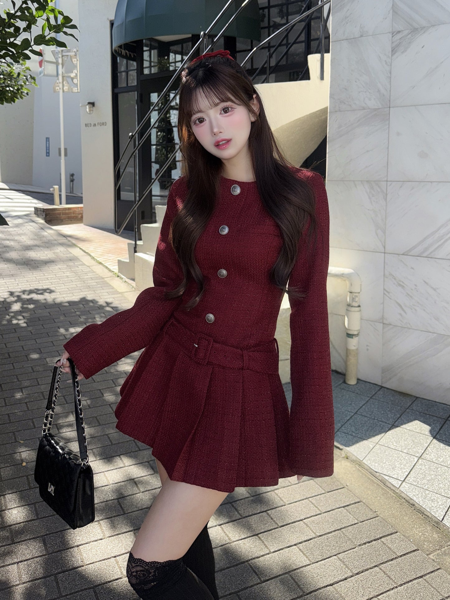 モデル：158cm（着用サイズ：FREE　着用カラー：BRD）