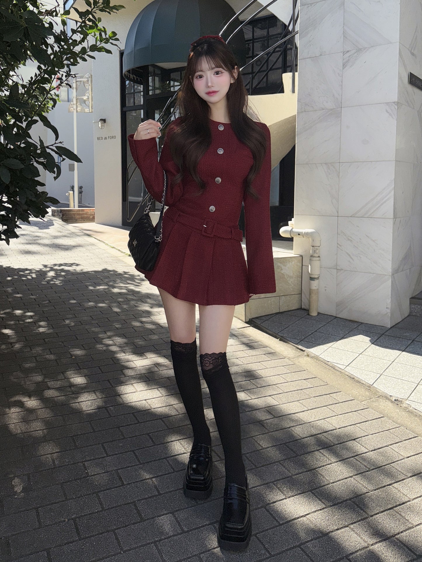 モデル：158cm（着用サイズ：FREE　着用カラー：BRD）