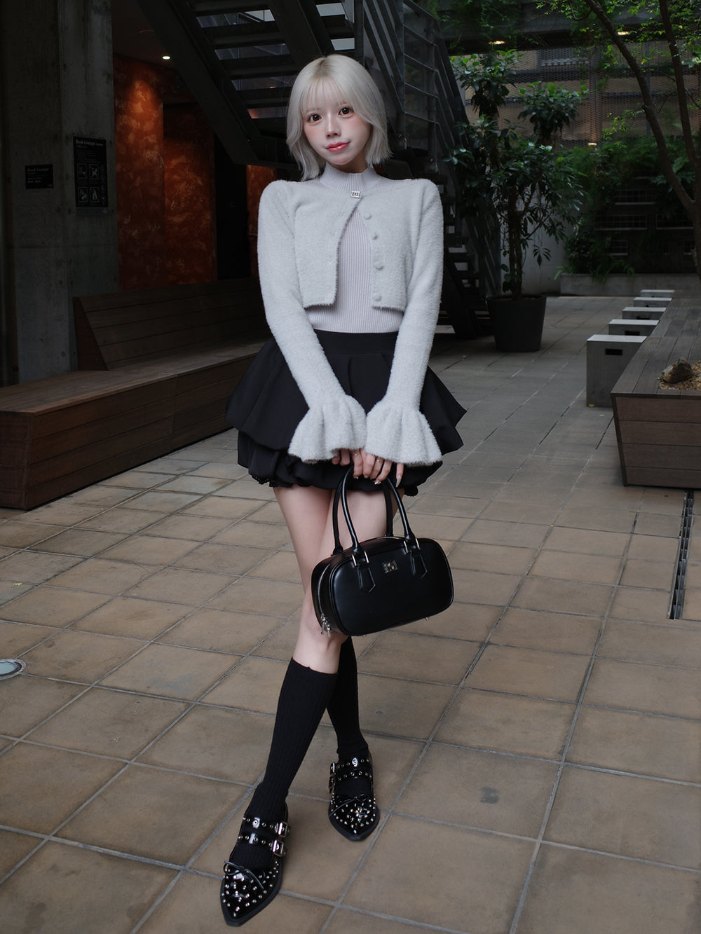 モデル：155cm（着用サイズ：FREE　着用カラー：GRY）