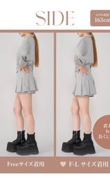 モデル：163cm（着用サイズ：FREE/F-L　着用カラー：GRY）