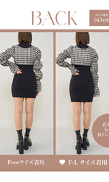 モデル：163cm（着用サイズ：FREE/F-L　着用カラー：BLK）