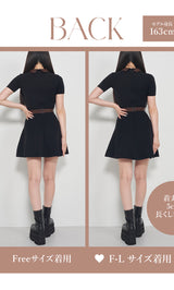 モデル：163cm（着用サイズ：FREE/F-L　着用カラー：BLK）
