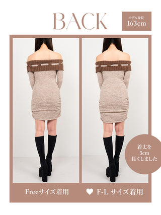 モデル：163cm（着用サイズ：FREE/F-L　着用カラー：BEG）
