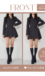 モデル：163cm（着用サイズ：FREE/F-L　着用カラー：DOT）