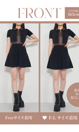 モデル：163cm（着用サイズ：FREE/F-L　着用カラー：BLK）